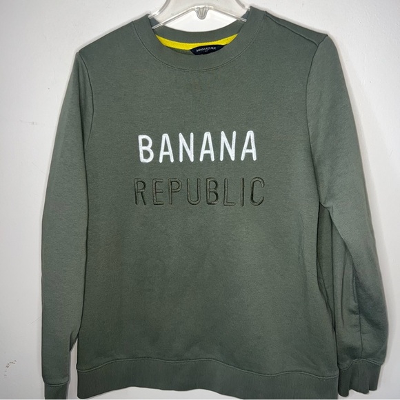 Banana Republic Green Embroidered Crewneck Size Large - Picture 4 of 8